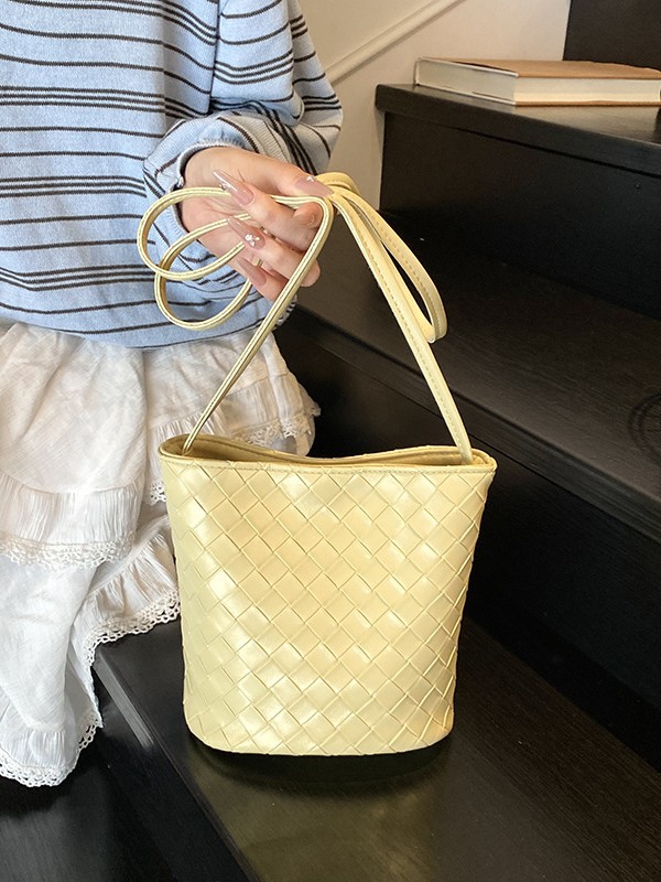 MZ Women's Woven Texture Bucket Bag Crossbody 2026 Summer
