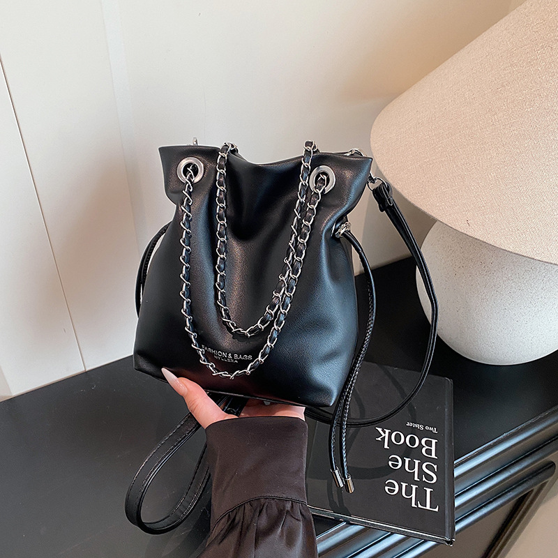 2026 Spring Drawstring Bucket Bag for Women - Crossbody Shoulder Bag, Casual Commuter Style - Image 4