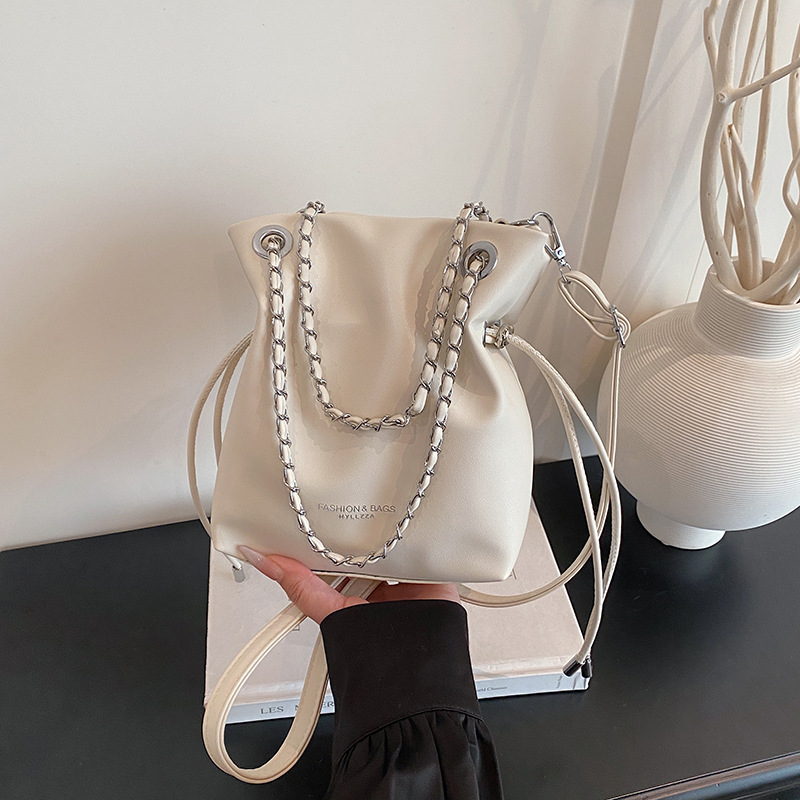 2026 Spring Drawstring Bucket Bag for Women - Crossbody Shoulder Bag, Casual Commuter Style - Image 3