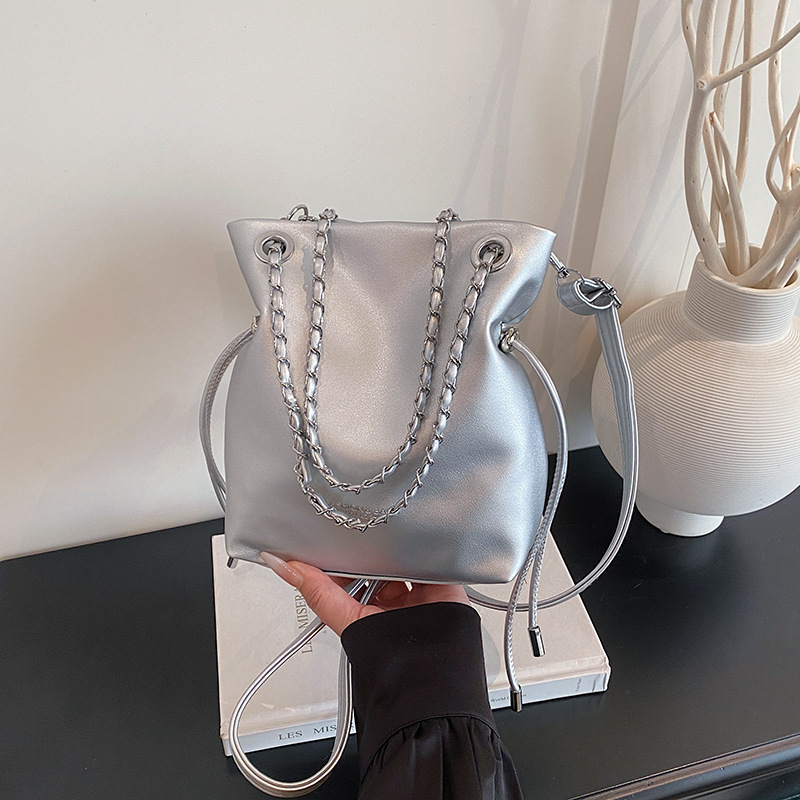 2026 Spring Drawstring Bucket Bag for Women - Crossbody Shoulder Bag, Casual Commuter Style - Image 2