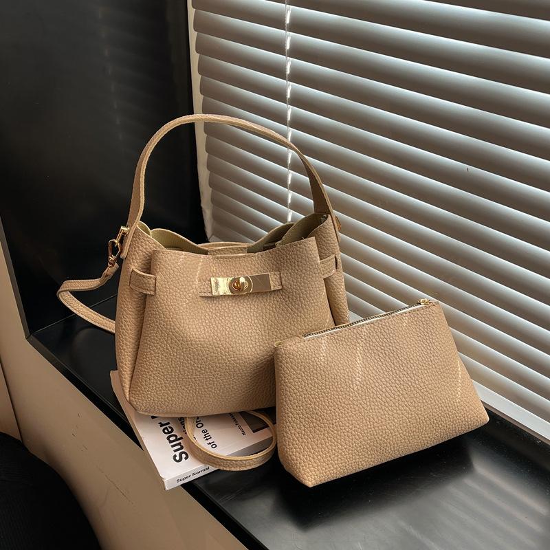 Pink Basket Bucket Bag for Women 2026 New Chic Commuter Shoulder Crossbody Satchel Handbag - Image 3