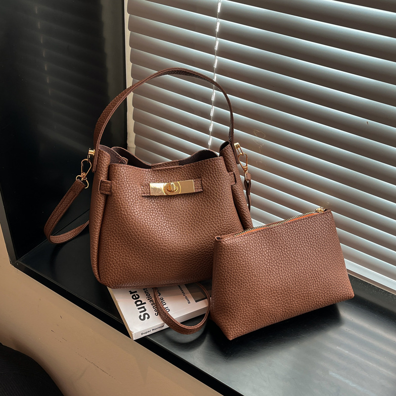 Pink Basket Bucket Bag for Women 2026 New Chic Commuter Shoulder Crossbody Satchel Handbag - Image 4