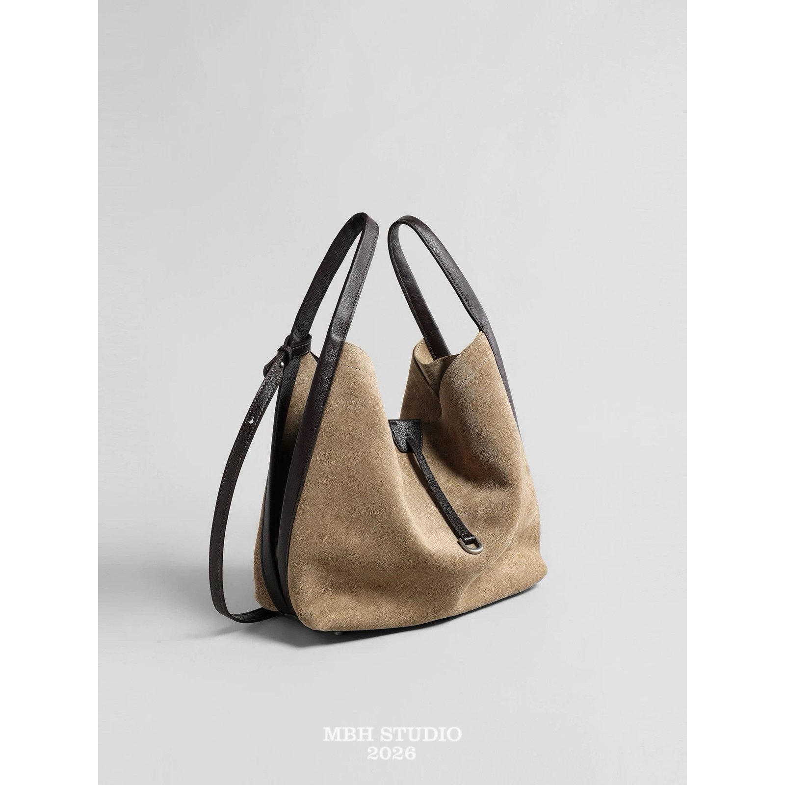 MBH Top-Grain Suede Leather Bucket Bag Women's Multi-Style Handbag - Image 5