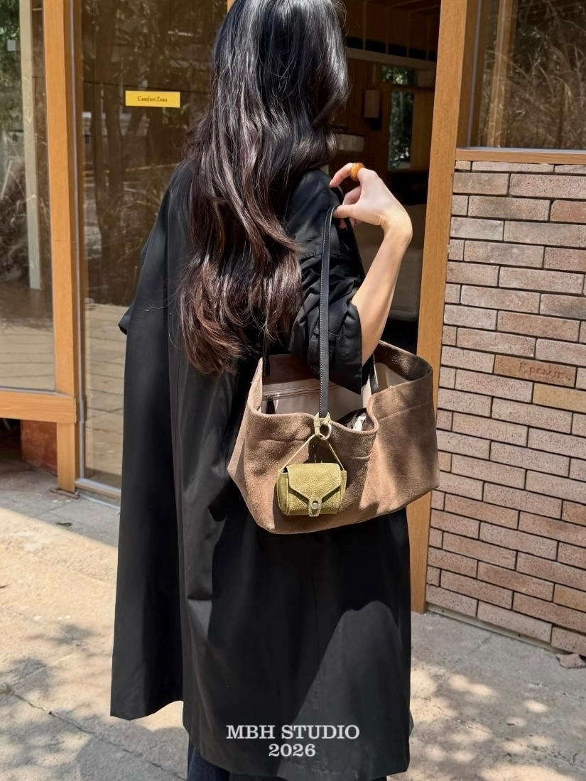 MBH Minimalist Matte Leather Large Capacity Commuter Shoulder Bag