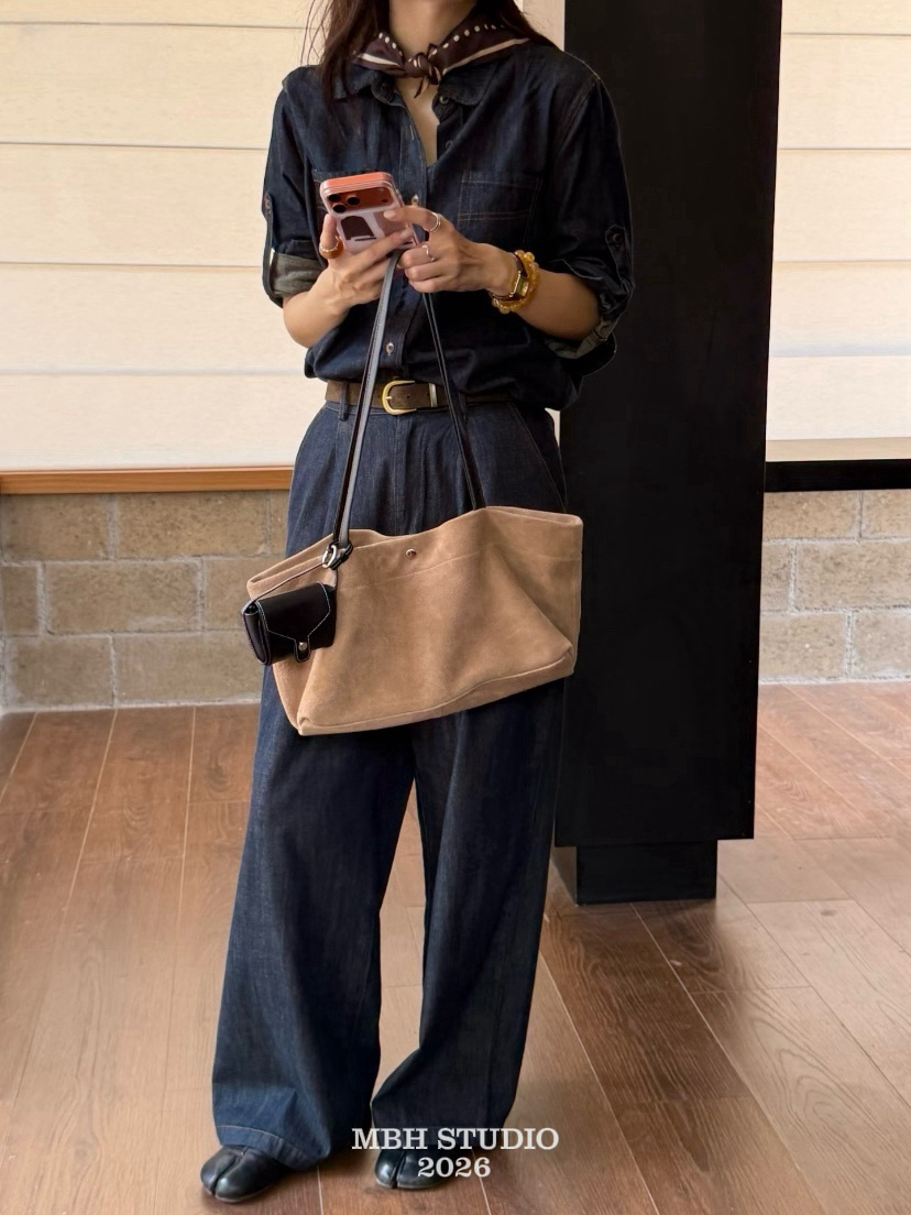 MBH Minimalist Matte Leather Large Capacity Commuter Shoulder Bag - Image 4