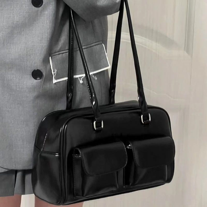 Korean Women's Bag 2026 Retro Preppy Large Capacity Casual Student Commuter Shoulder Handbag - Image 3