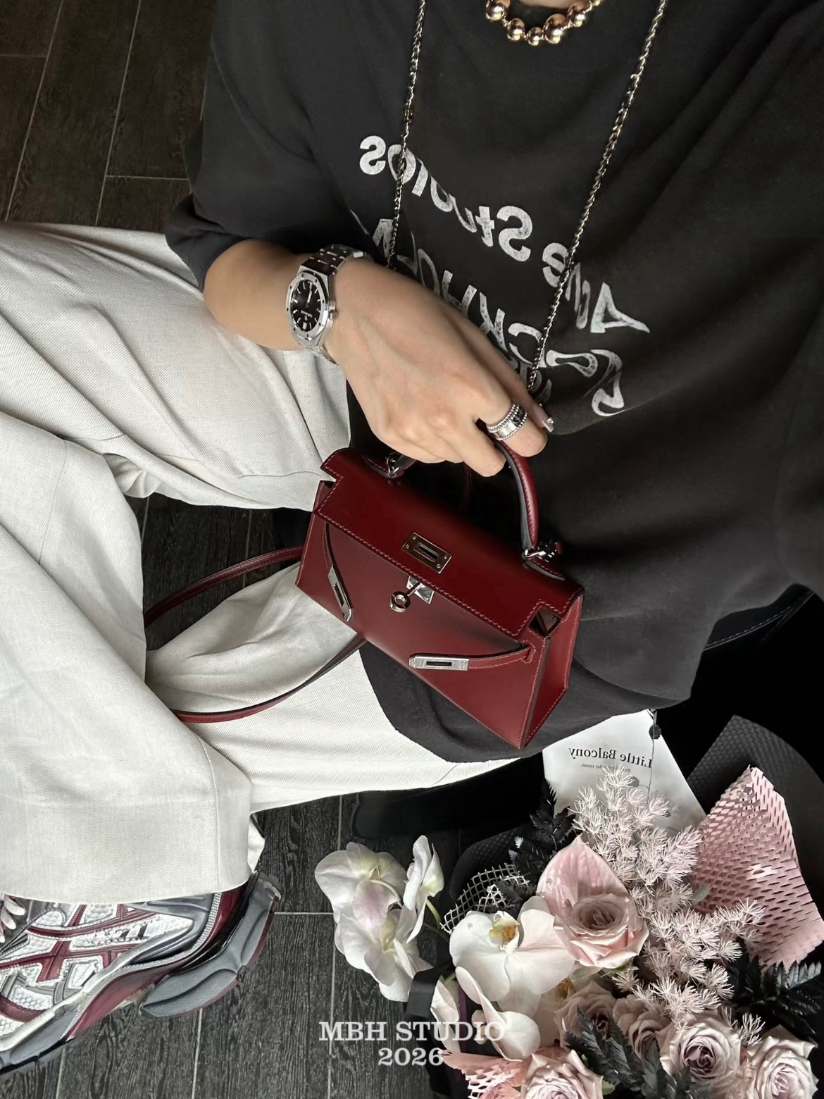 MBHbox Leather Kelly Bag Wine Red Gen 2 19 Inch Handbag Crossbody - Image 3