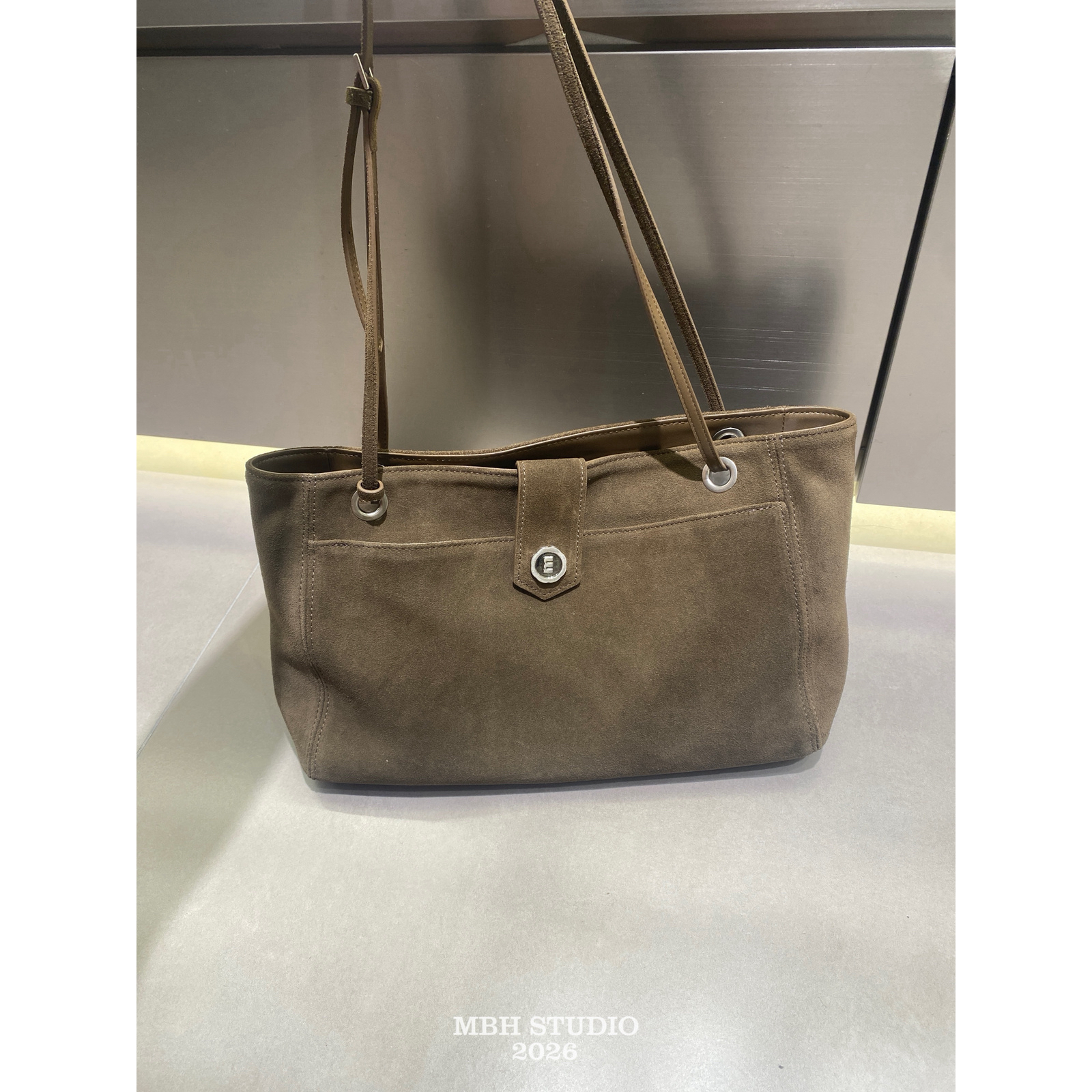 MBH Suede Tote Bag Large Capacity Shoulder Bag for Women - Image 5